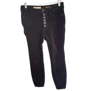Anthropologie PILCRO Button Fly High-Rise Skinny Corduroy Pants Women's 27 Navy